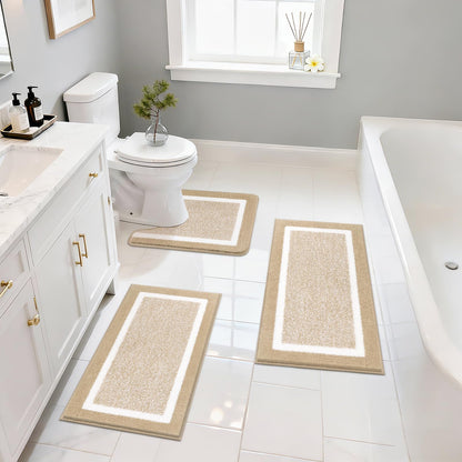 Shaggy Microfiber Bath Rug Set, 3 Piece