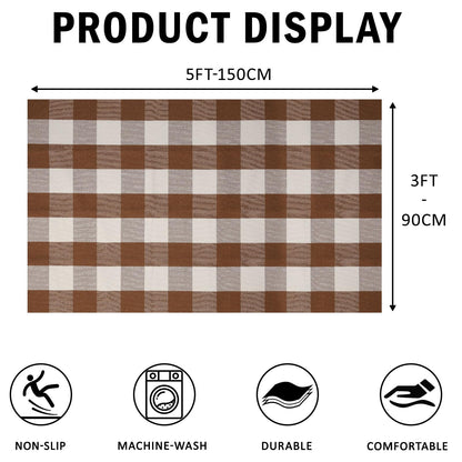 Blue Buffalo Plaid Outdoor Rug, 27.5x43