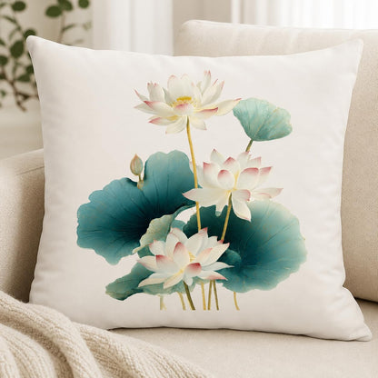 Blue Chinoiserie Bird and Peony Pillow Cover, 18x18