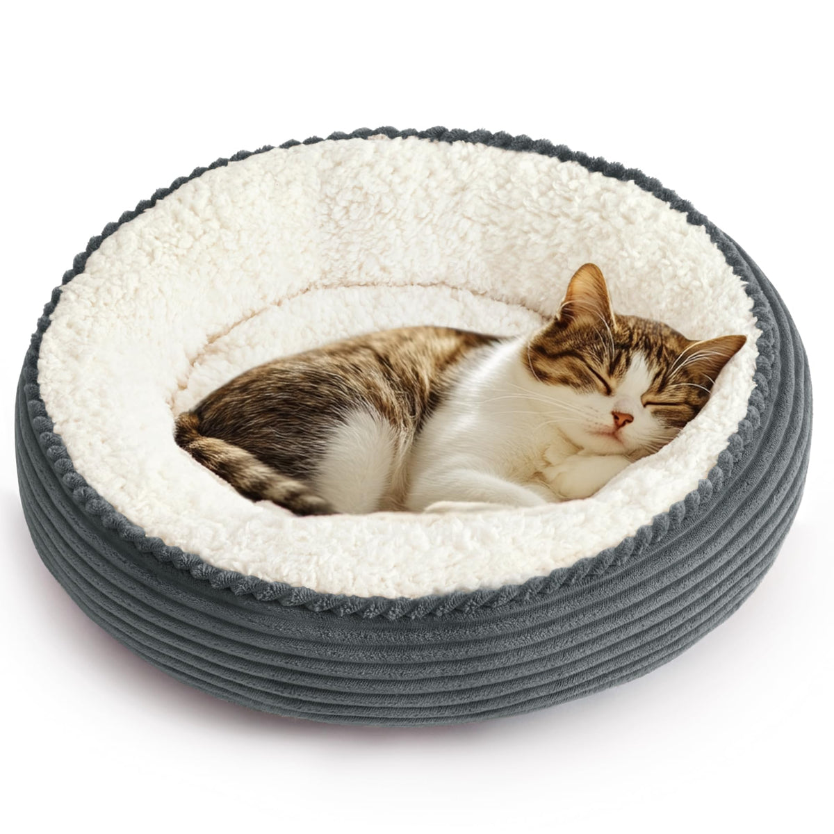 Royal Blue Round Donut Pet Bed