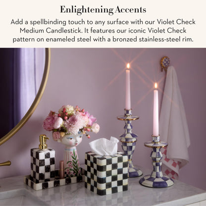 MacKenzie-Childs Sky Check Pillar Candlestick