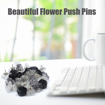 Blue Flower Push Pins, 30 Pack