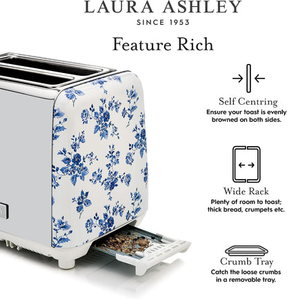 Laura Ashley Wide Slot 2-Slice Toaster