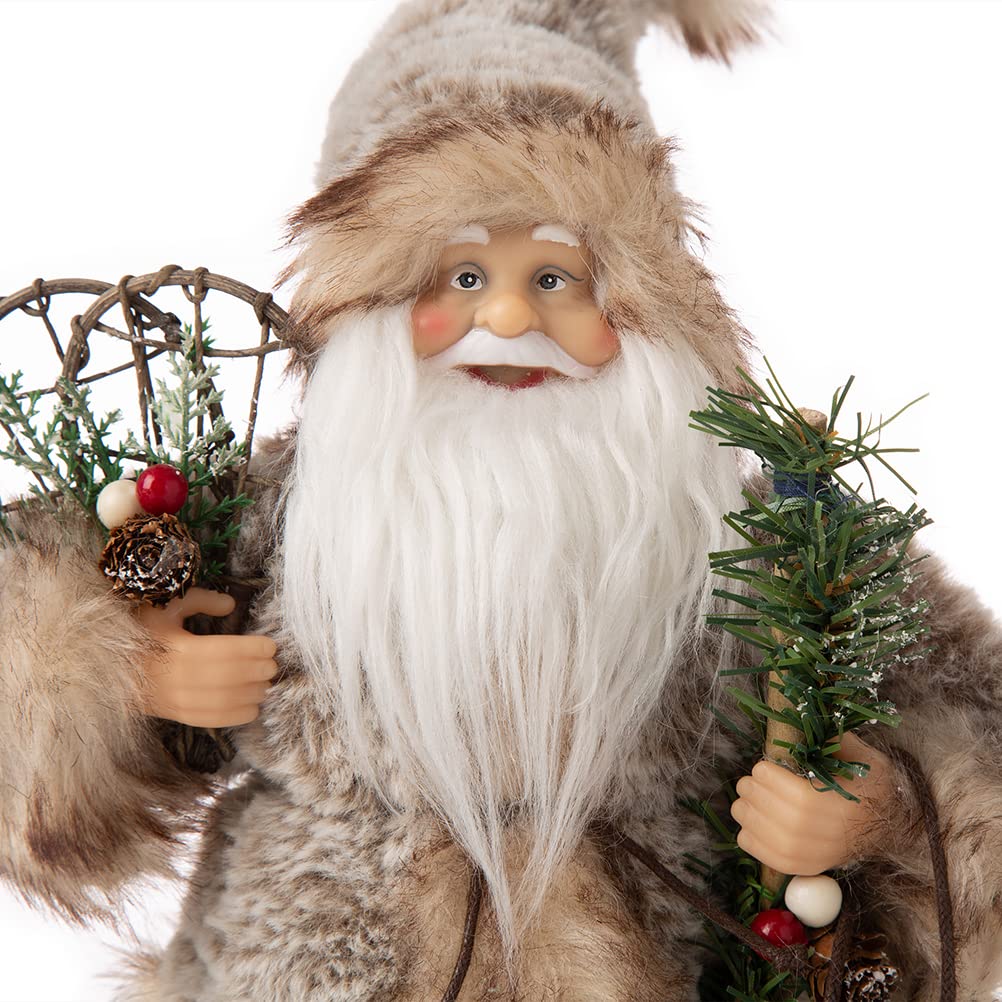 Blue Velvet Santa Figurine, 18 Inch