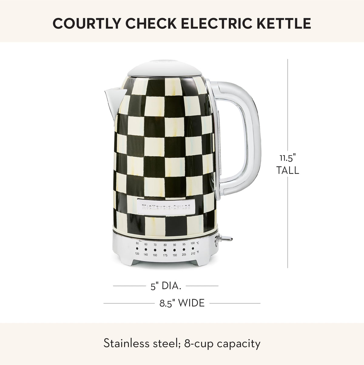 MacKenzie-Childs Electric Kettle, Royal Check