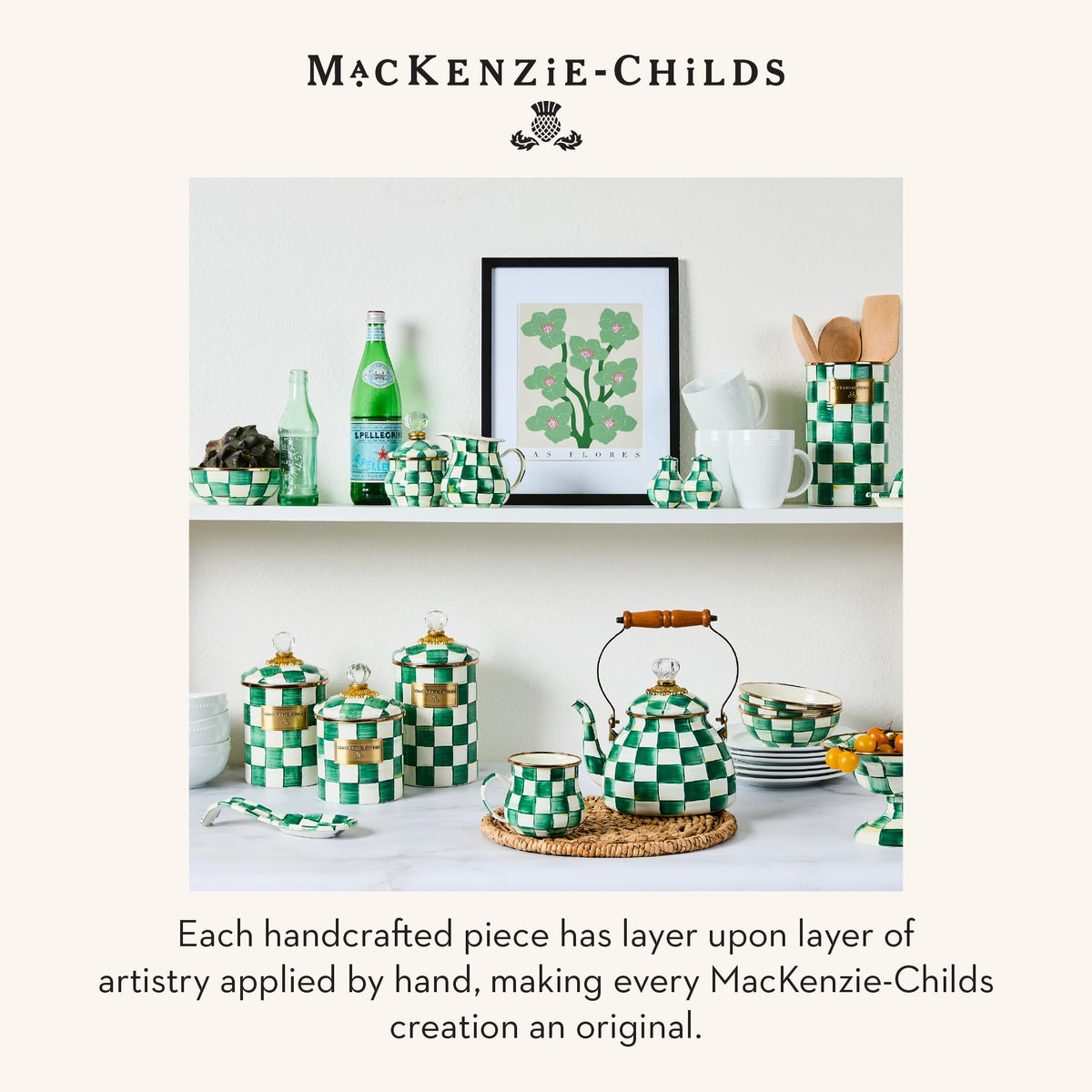 MacKenzie-Childs Enamel Spoon Rest, Royal Check