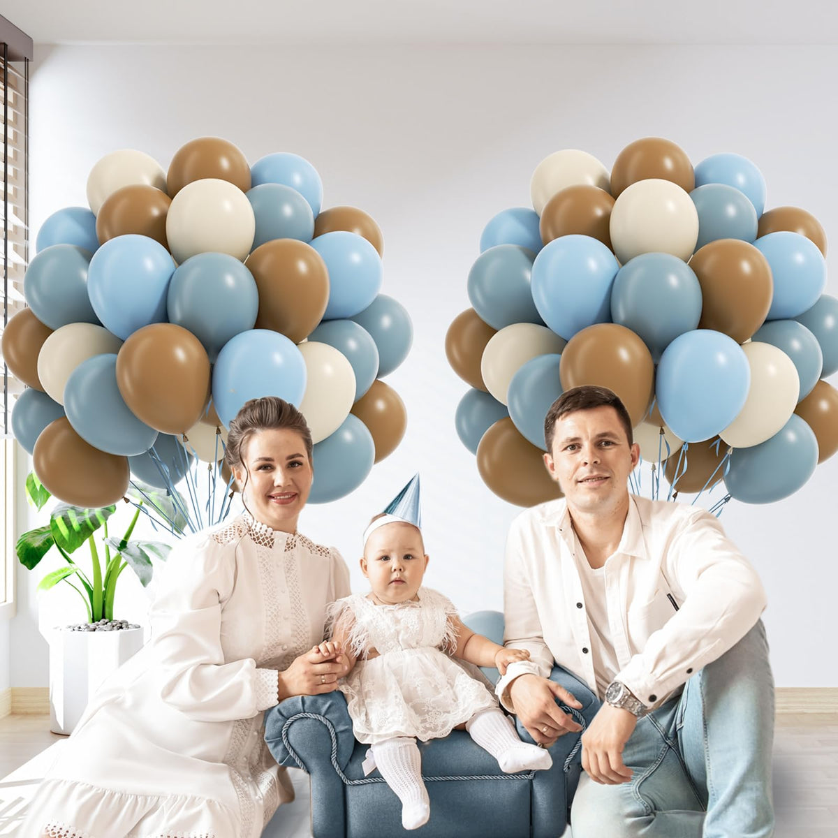 Blue and White Balloon Kit, 60 Pieces