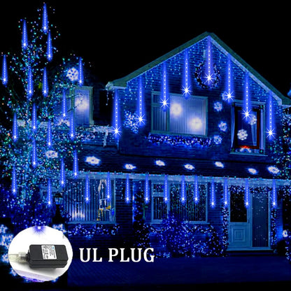 Blue Meteor Shower Christmas Lights, 8 Tubes