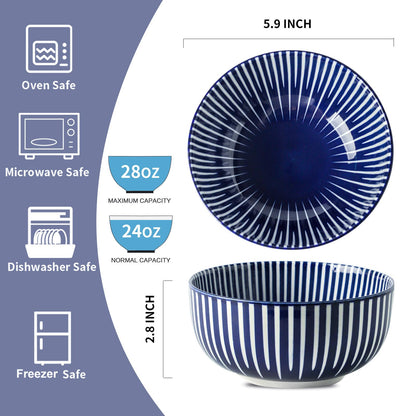 Ceramic Soup Bowls, Set of 6