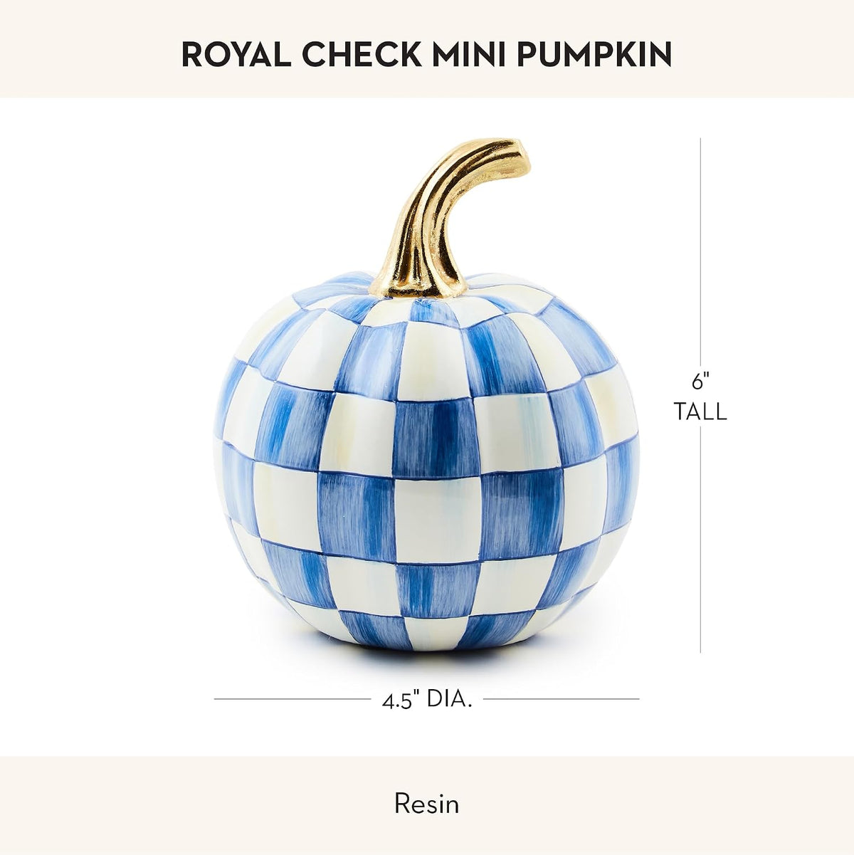 MacKenzie-Childs Resin Pumpkin, Royal Check