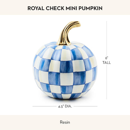 MacKenzie-Childs Resin Pumpkin, Royal Check