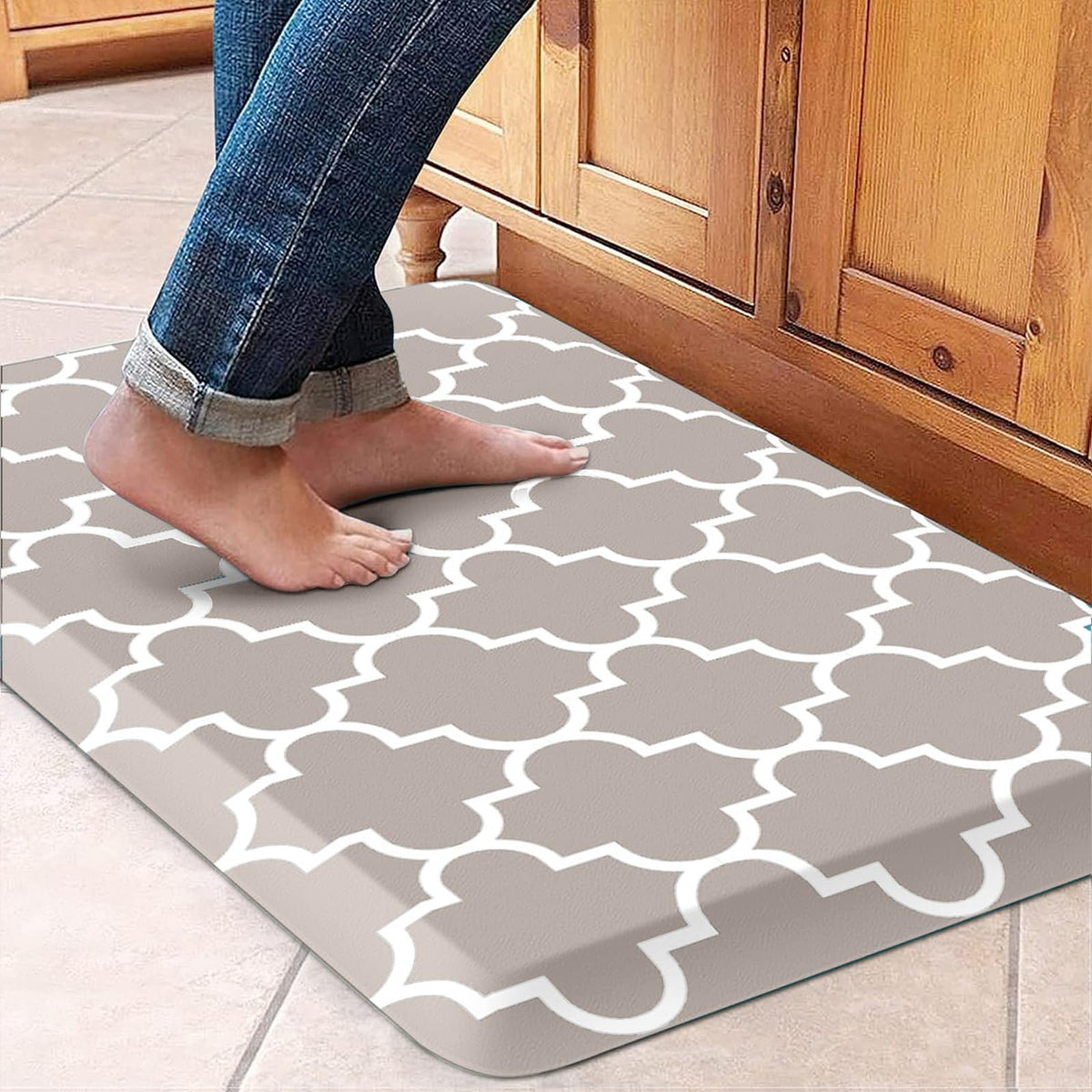 Blue Cushioned Anti-Fatigue Kitchen Mat