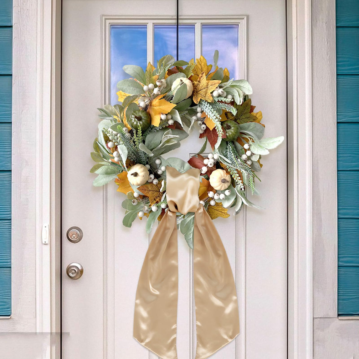 Royal Blue Satin Wreath Sash