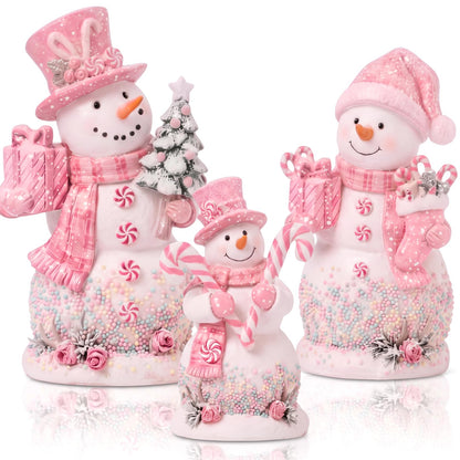 Chinoiserie Wooden Snowmen, Set of 3