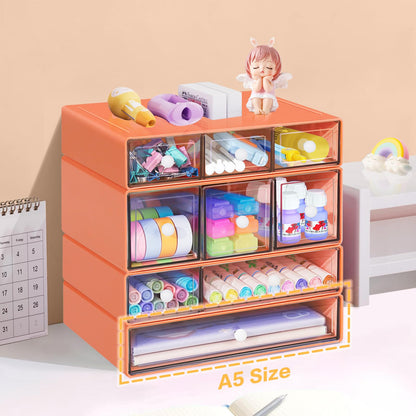 Blue 9-Drawer Desktop Storage Organizer