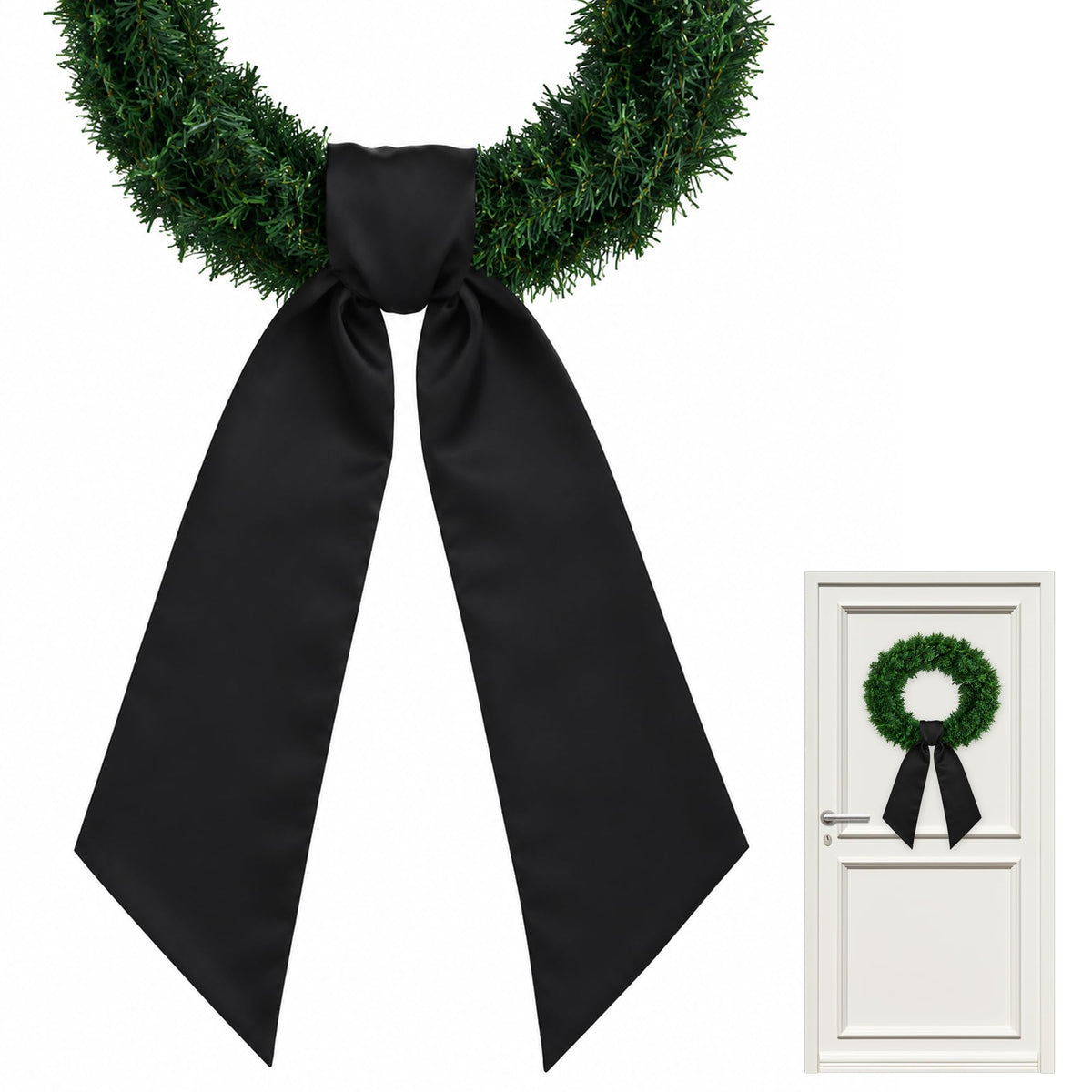 Royal Blue Satin Wreath Sash