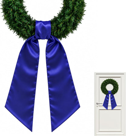 Royal Blue Satin Wreath Sash