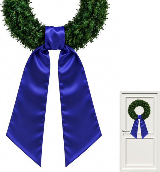 Royal Blue Satin Wreath Sash