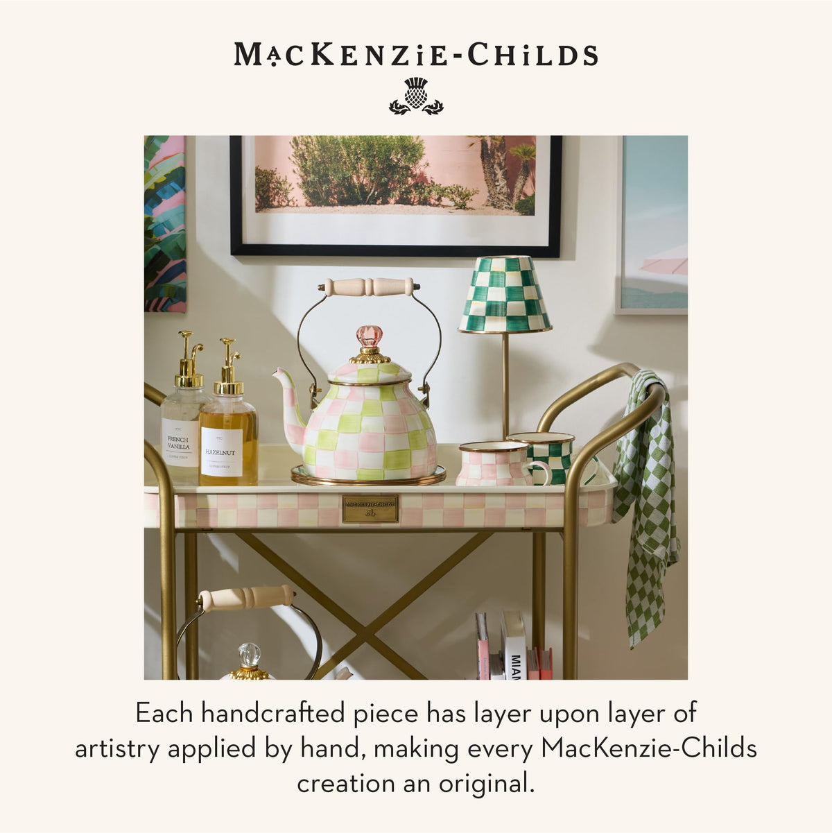 MacKenzie-Childs LED Dome Table Lamp, Sky Check