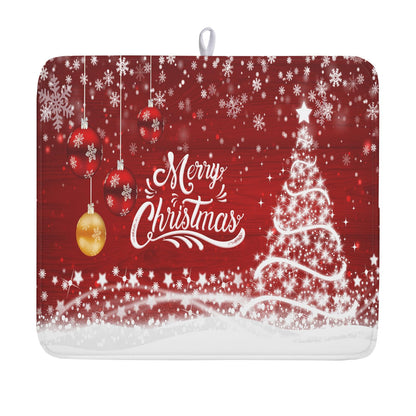 Blue Chinoiserie Floral Dish Drying Mat