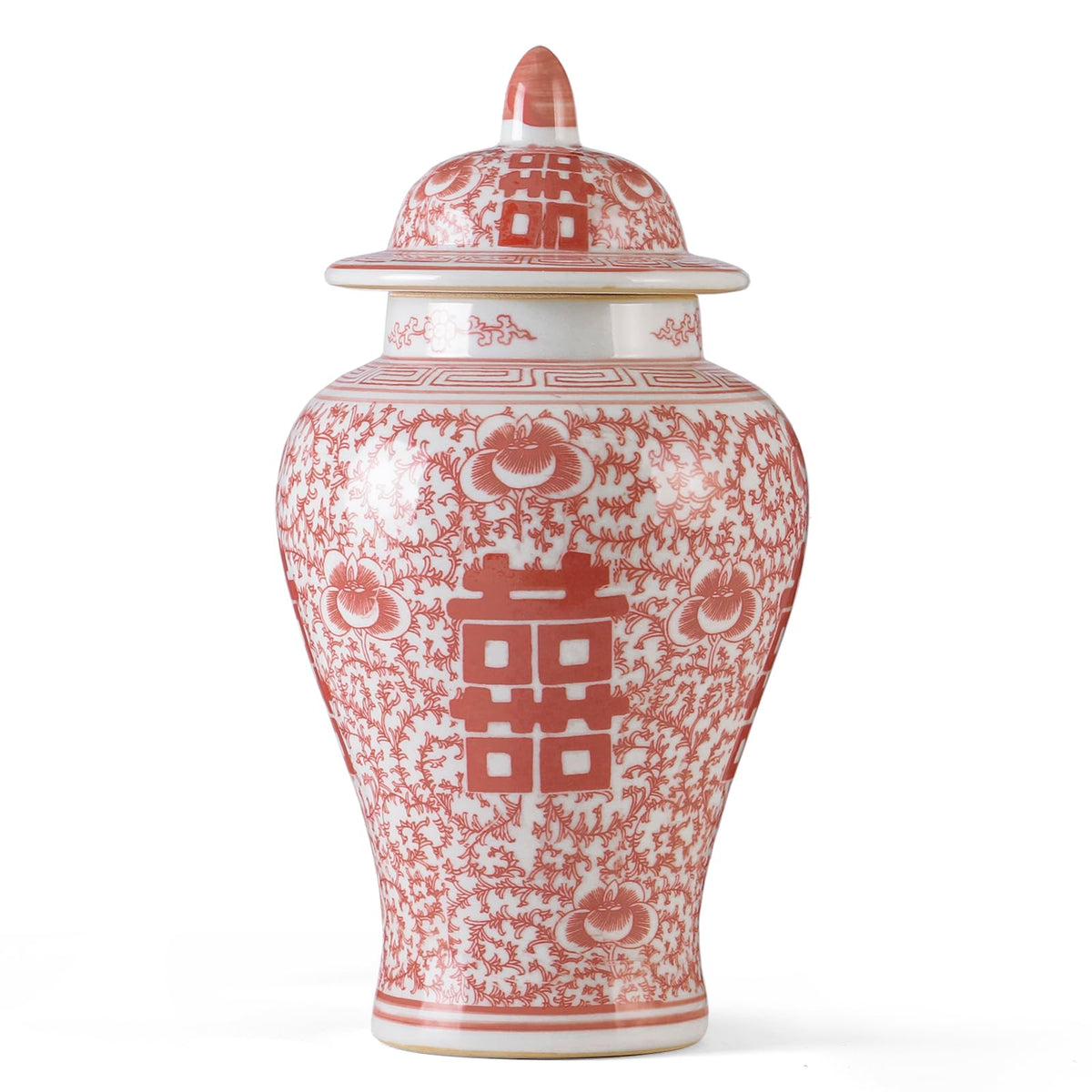Blue and White Ginger Jar with Lid, 11 Inch