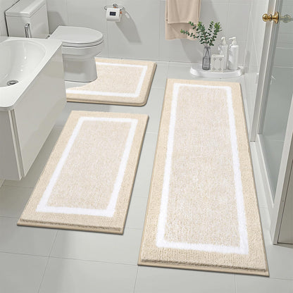 Shaggy Microfiber Bath Rug Set, 3 Piece