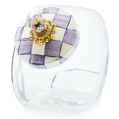 MacKenzie-Childs Glass Sweets Jar, Royal Check