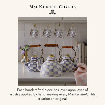 MacKenzie-Childs Enamel Tea Kettle, Royal Check