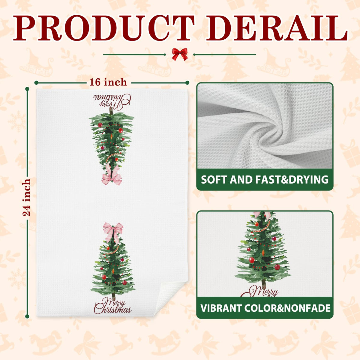 Chinoiserie Christmas Kitchen Hand Towels, 16x24 Inch