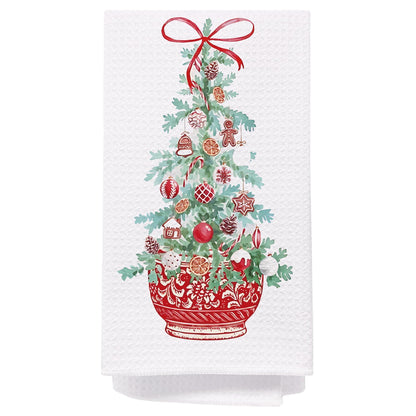 Chinoiserie Christmas Kitchen Hand Towels, 16x24 Inch