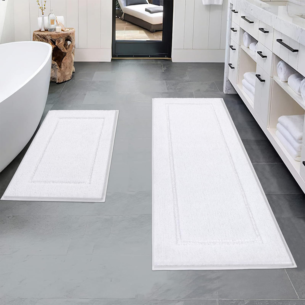 Shaggy Microfiber Bath Rug Set, 3 Piece