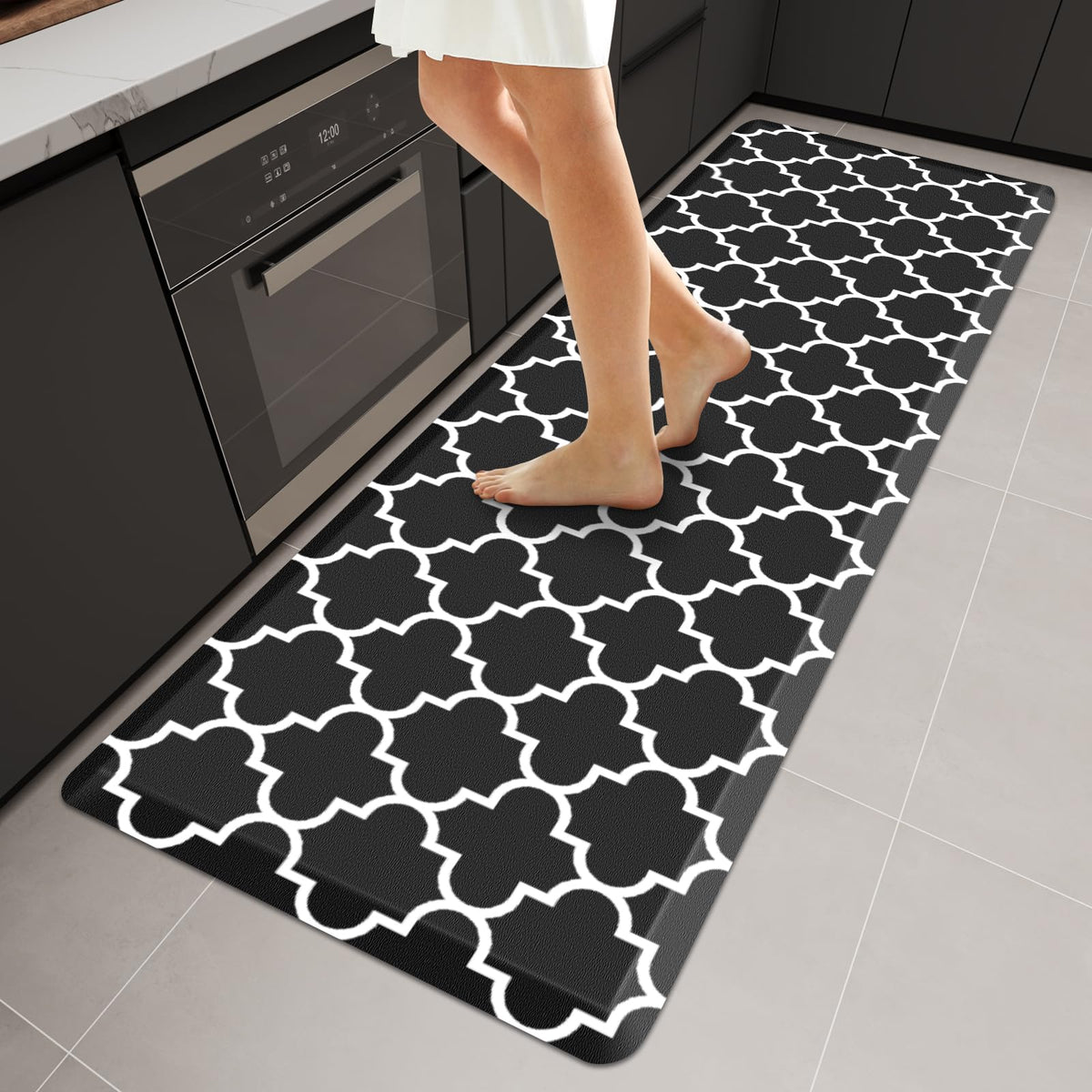 Blue Cushioned Anti-Fatigue Kitchen Mat