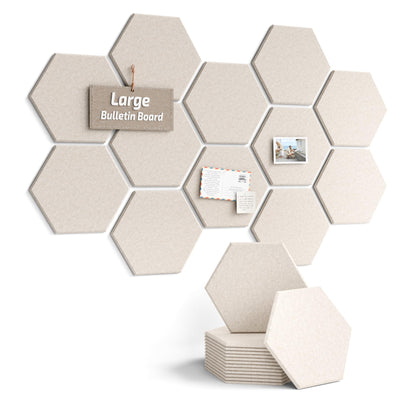 Blue Hexagon Felt Pin Board Tiles, 12 Pack
