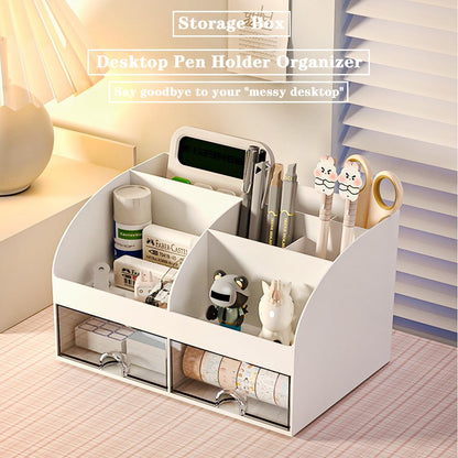 Blue Desk Organizer with 2 Drawers