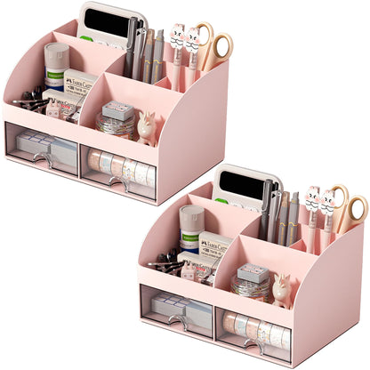 Blue Desk Organizer with 2 Drawers