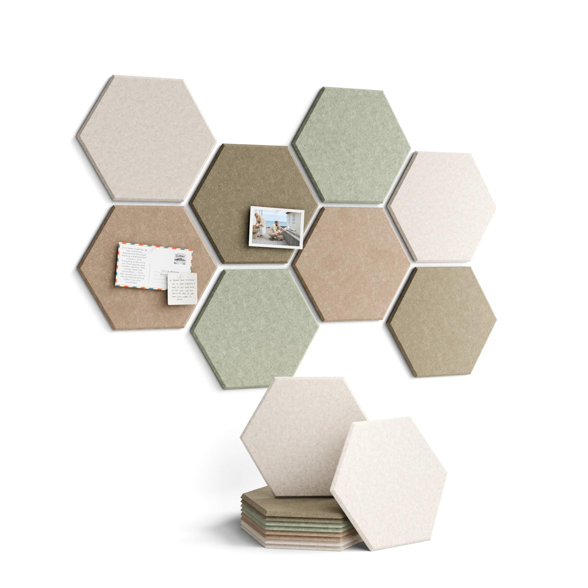 Blue Hexagon Felt Pin Board Tiles, 12 Pack