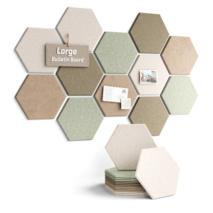 Blue Hexagon Felt Pin Board Tiles, 12 Pack