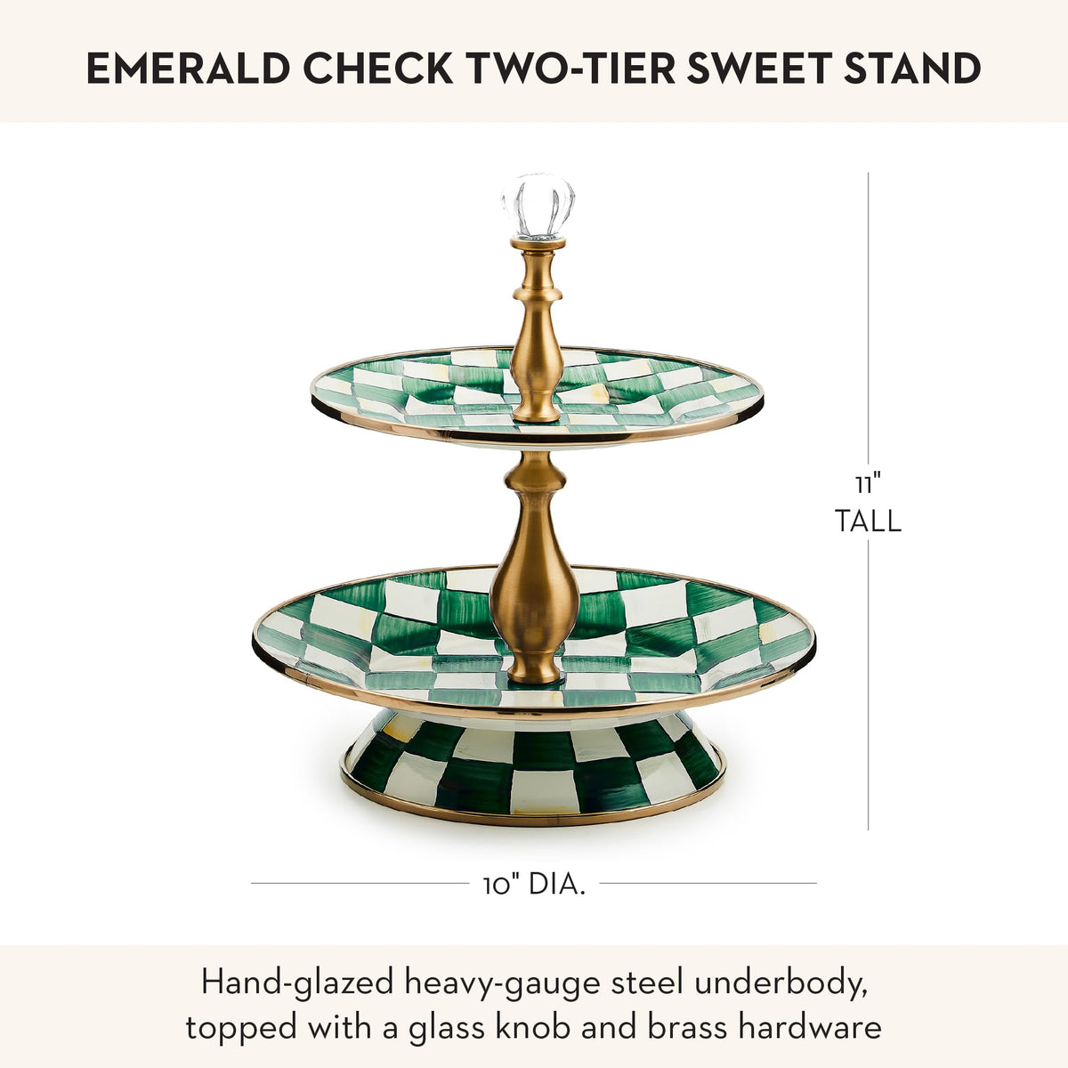 MacKenzie-Childs Two-Tier Sweet Stand, Royal Check
