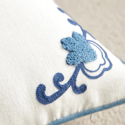 Chinoiserie Floral Chenille Pillow Cover