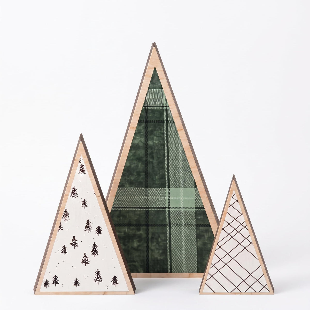 Chinoiserie Wooden Snowmen, Set of 3