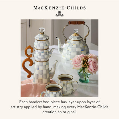 MacKenzie-Childs Enamel Tea Kettle, Royal Check
