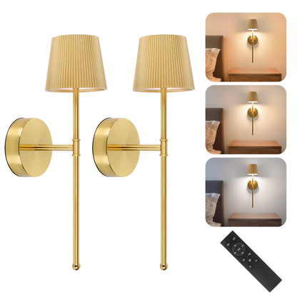 Blue Cordless Rechargeable Wall Sconces, Set of 2
