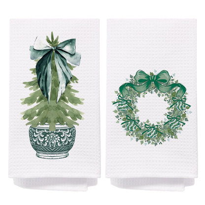 Chinoiserie Christmas Kitchen Hand Towels, 16x24 Inch