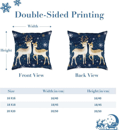 Navy Velvet Christmas Pillow Covers, Set of 4