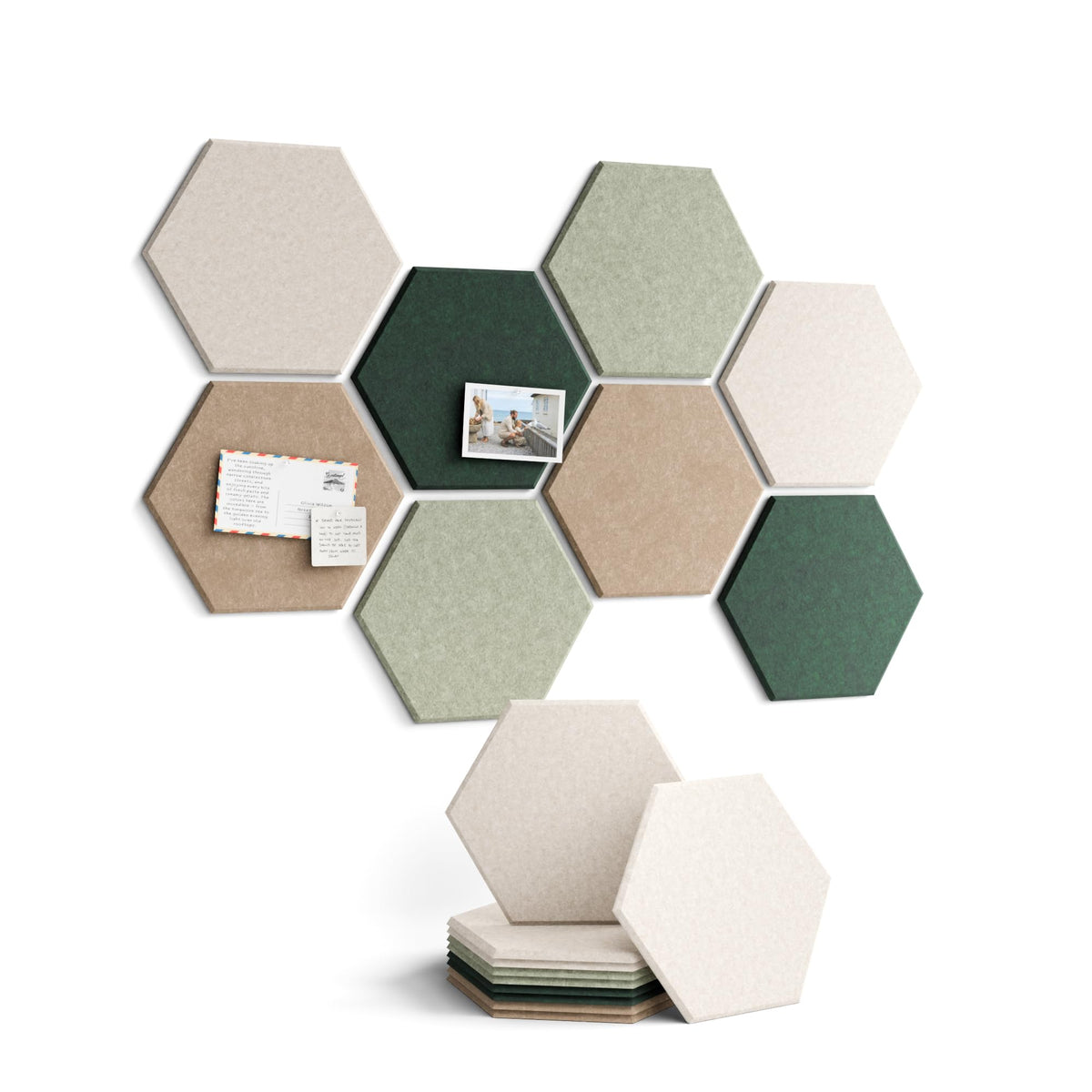 Blue Hexagon Felt Pin Board Tiles, 12 Pack