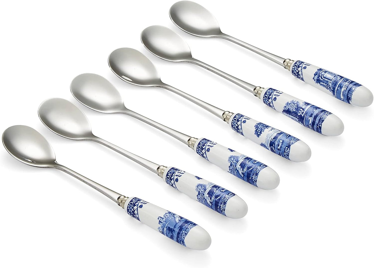 Spode Blue Italian Teaspoons, Set of 6