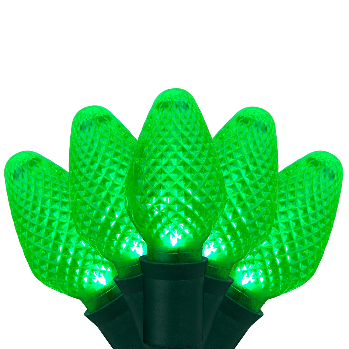 Blue C9 LED Christmas Light Set, 25 Bulbs