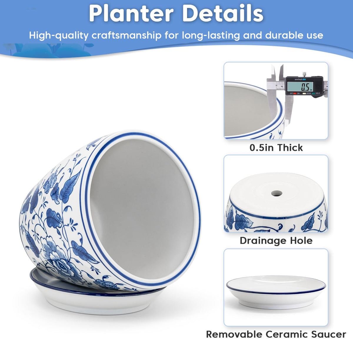 HakkaGirl Blue and White Chinoiserie Planters