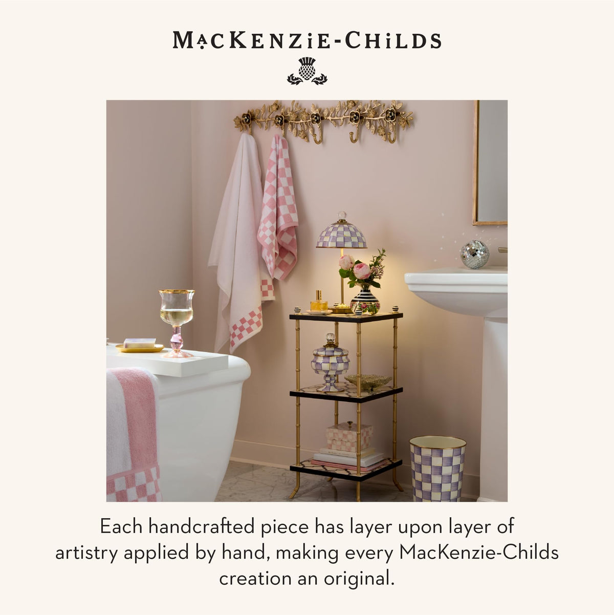 MacKenzie-Childs LED Dome Table Lamp, Sky Check