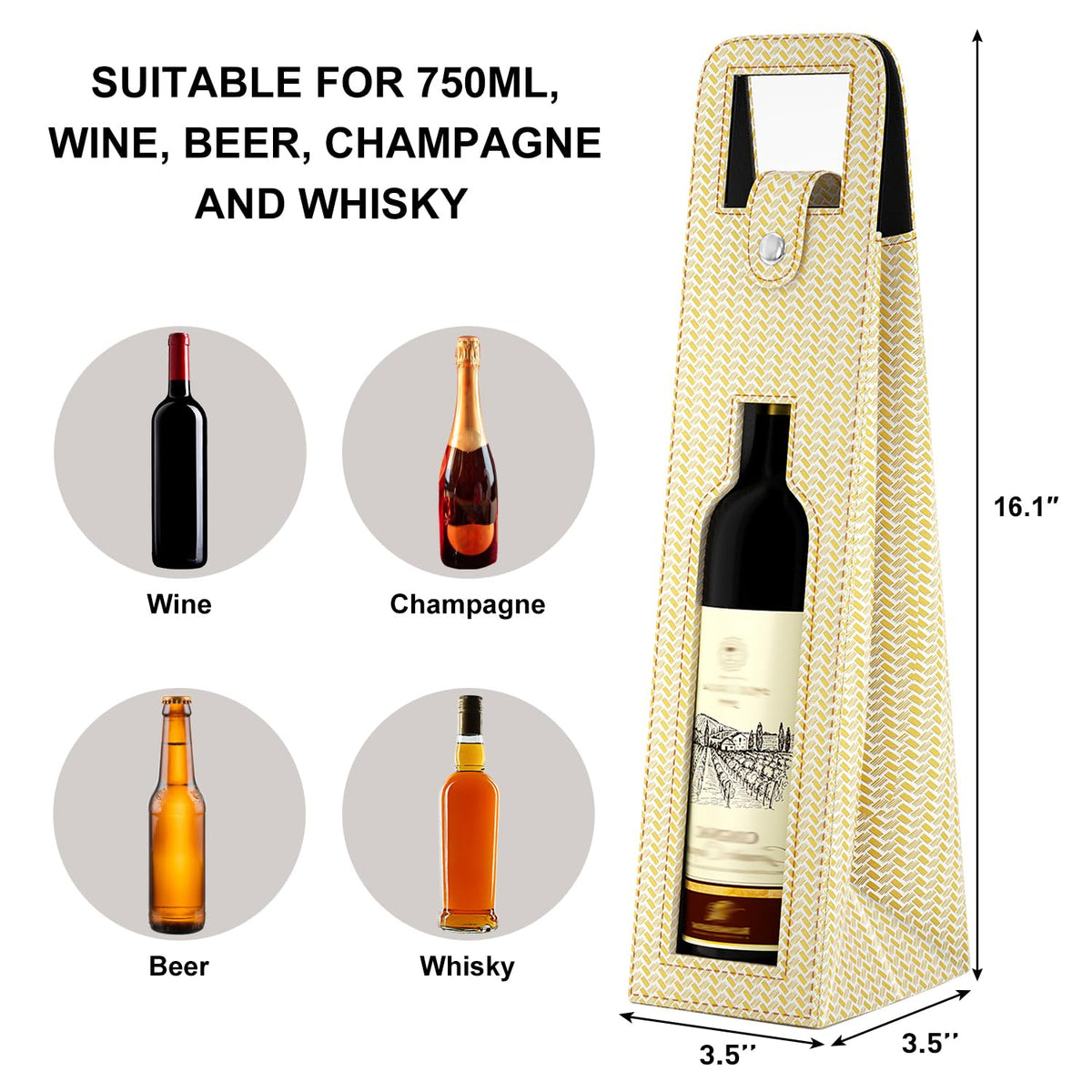 Blue Leather Wine Gift Bag